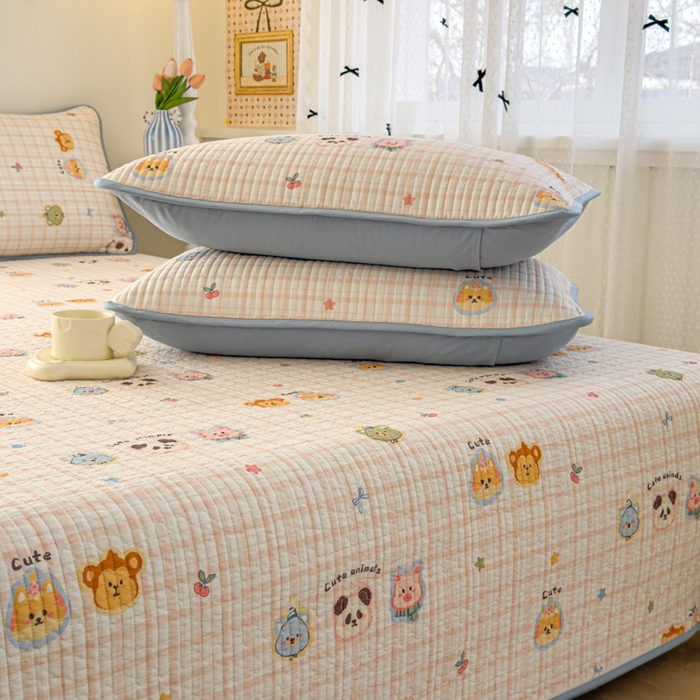 91家纺网 家纺一手货源 找家纺 茉夕家纺 2026新款春季双面纯棉印花单品床盖单件床盖 童话世界