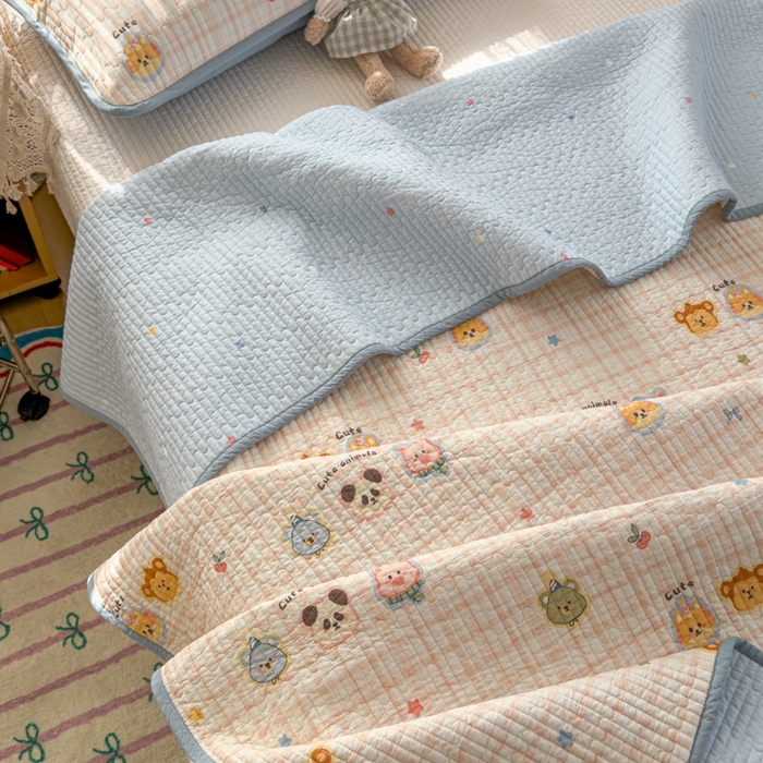 91家纺网 家纺一手货源 找家纺 茉夕家纺 2026新款春季双面纯棉印花单品床盖单件床盖 童话世界