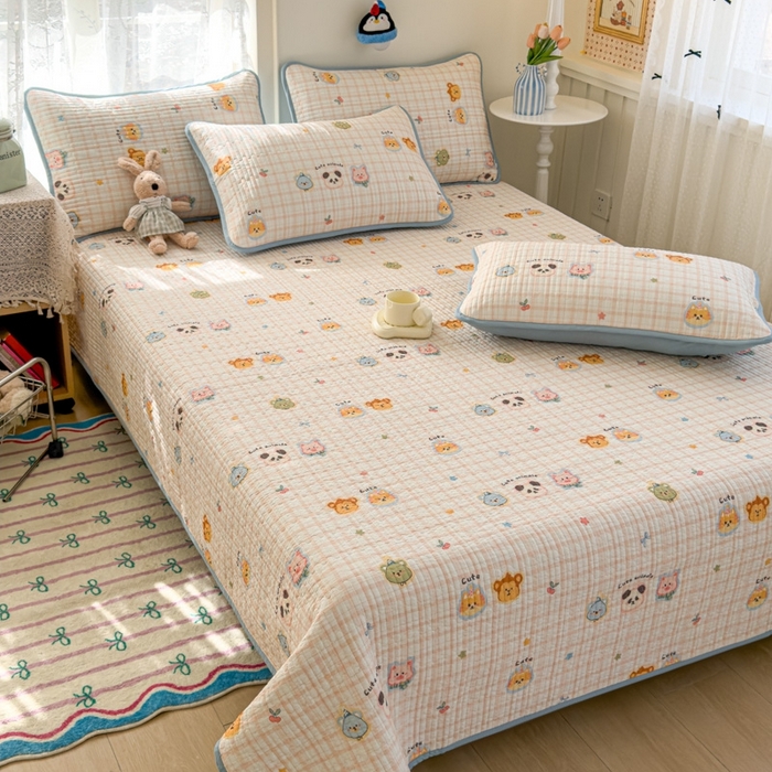 91家纺网 家纺一手货源 找家纺 茉夕家纺 2026新款春季双面纯棉印花单品床盖单件床盖 童话世界