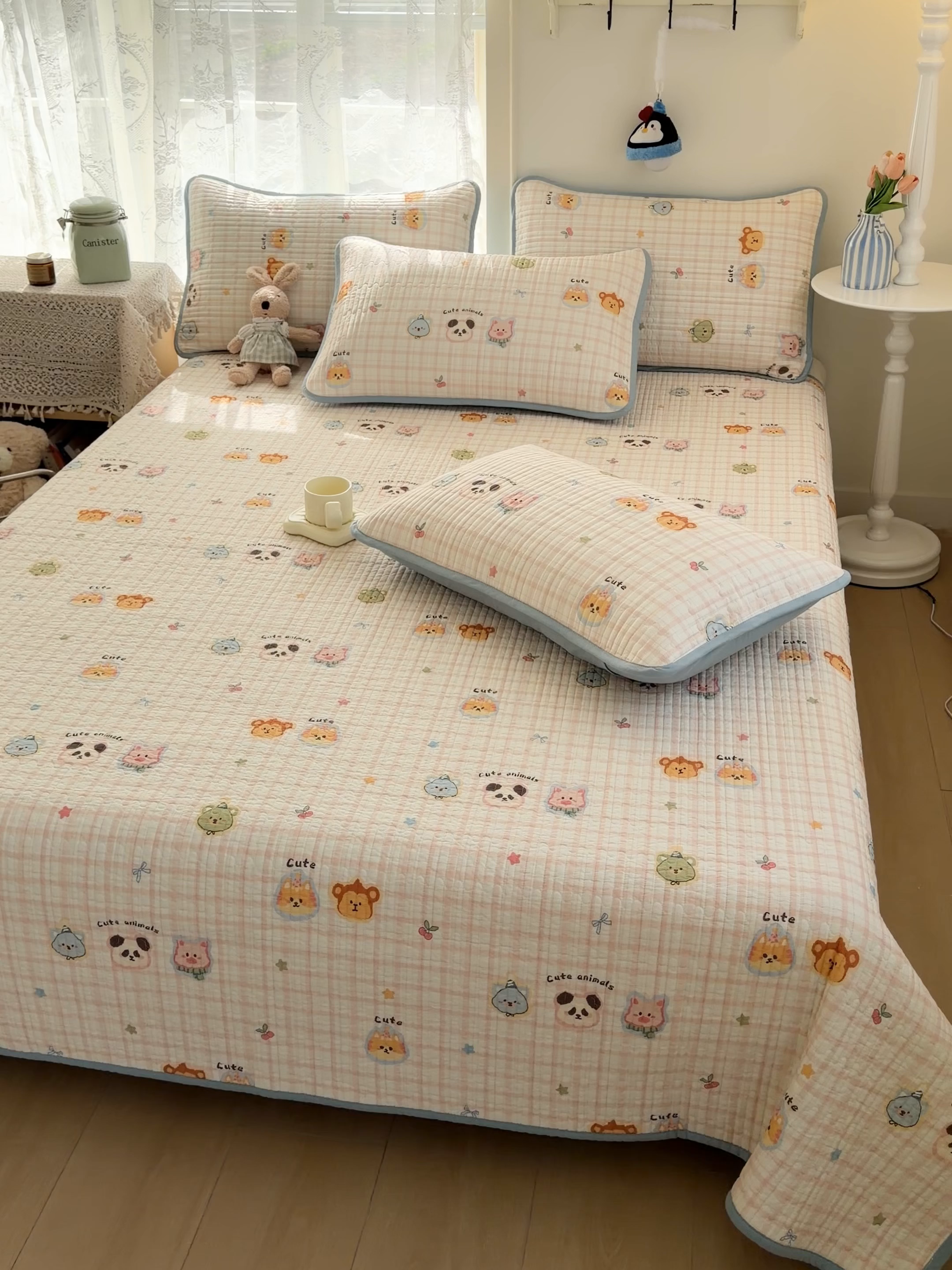 91家纺网 家纺一手货源 找家纺 茉夕家纺 2026新款春季双面纯棉印花单品床盖单件床盖 童话世界