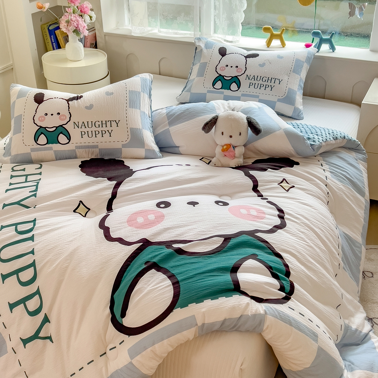 91家纺网 家纺一手货源 找家纺 好尚居 2026新款针织棉大版豆豆绒冬被被子被芯 快乐波仔