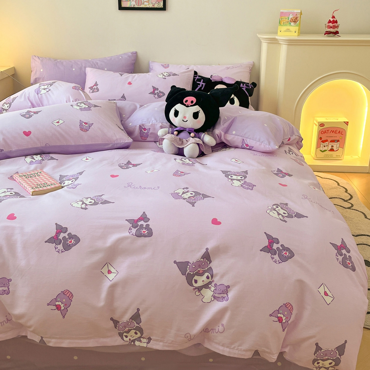 91家纺网 家纺一手货源 找家纺 暮思家居 2026新款正版授权三丽鸥全棉纯棉四件套系列-第一批 库洛米宝贝