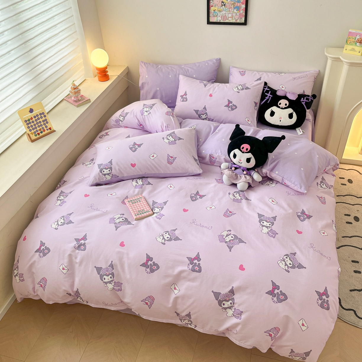 91家纺网 家纺一手货源 找家纺 暮思家居 2026新款正版授权三丽鸥全棉纯棉四件套系列-第一批 库洛米宝贝