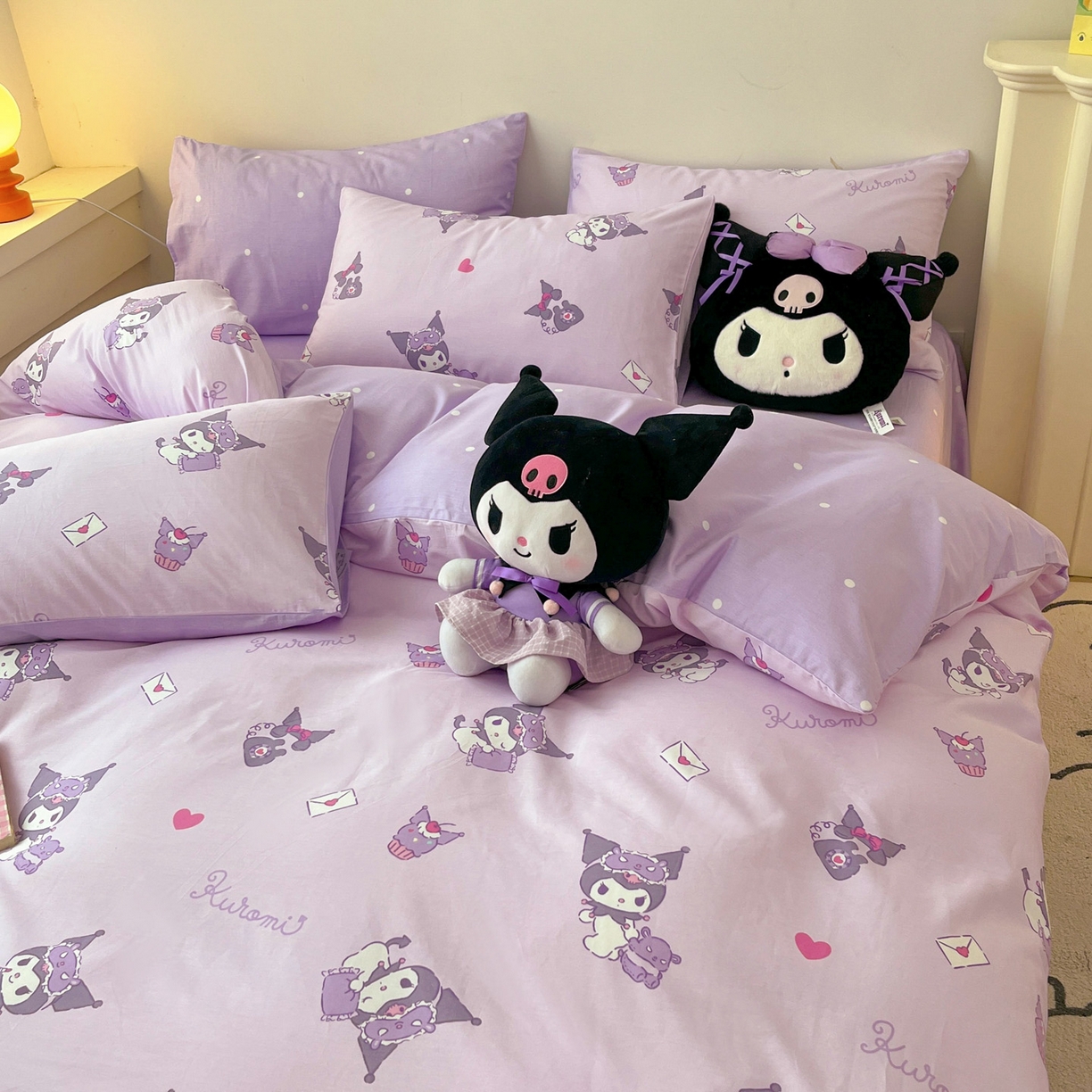 91家纺网 家纺一手货源 找家纺 暮思家居 2026新款正版授权三丽鸥全棉纯棉四件套系列-第一批 库洛米宝贝