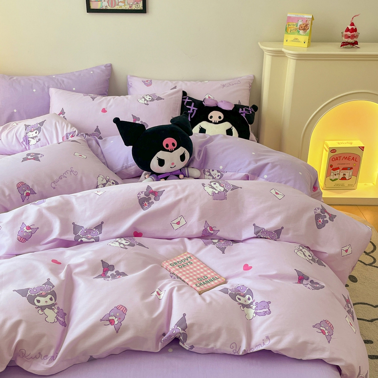 91家纺网 家纺一手货源 找家纺 暮思家居 2026新款正版授权三丽鸥全棉纯棉四件套系列-第一批 库洛米宝贝