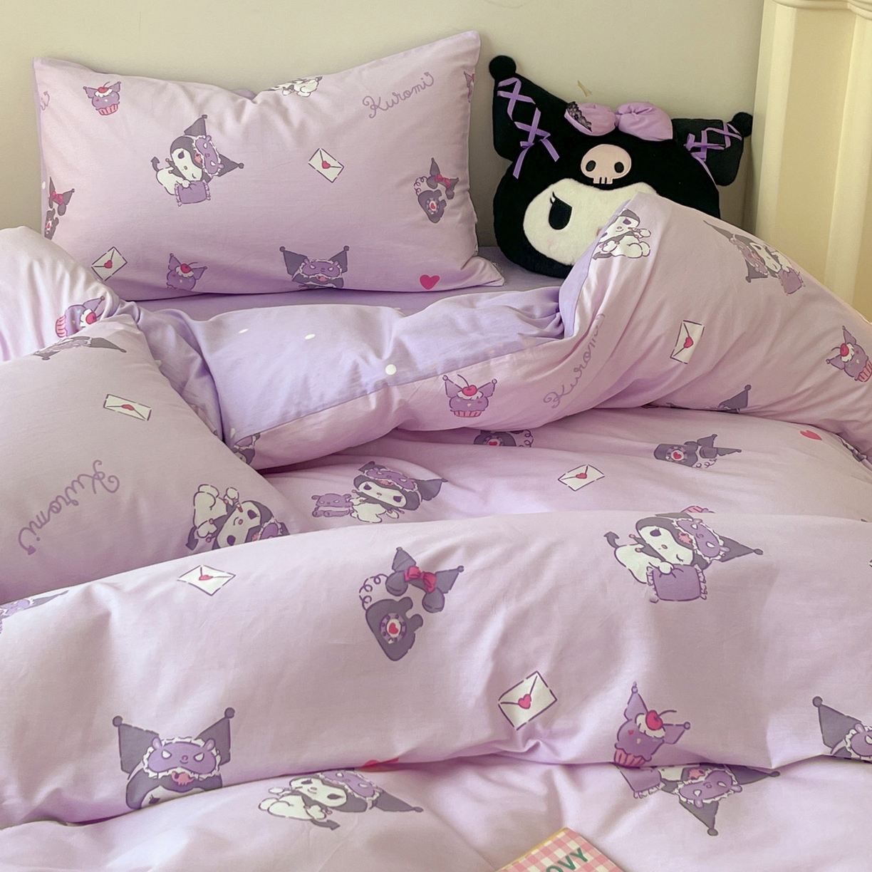 91家纺网 家纺一手货源 找家纺 暮思家居 2026新款正版授权三丽鸥全棉纯棉四件套系列-第一批 库洛米宝贝