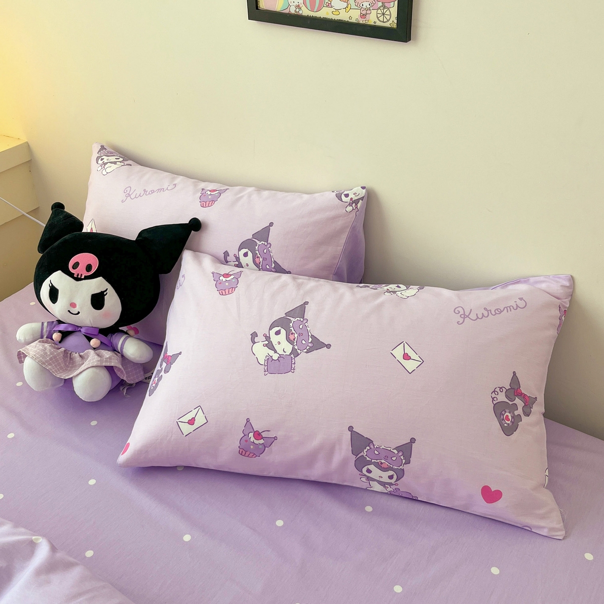 91家纺网 家纺一手货源 找家纺 暮思家居 2026新款正版授权三丽鸥全棉纯棉四件套系列-第一批 库洛米宝贝