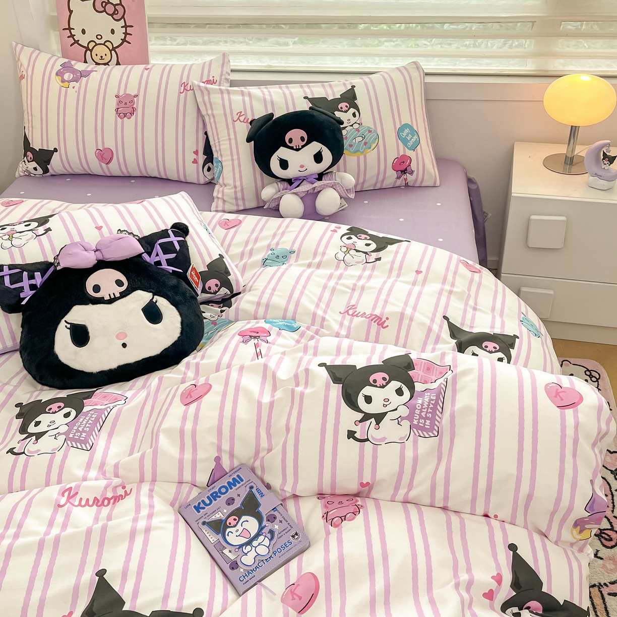 91家纺网 家纺一手货源 找家纺 暮思家居 2026新款正版授权三丽鸥全棉纯棉四件套系列-第一批 库洛米糖果