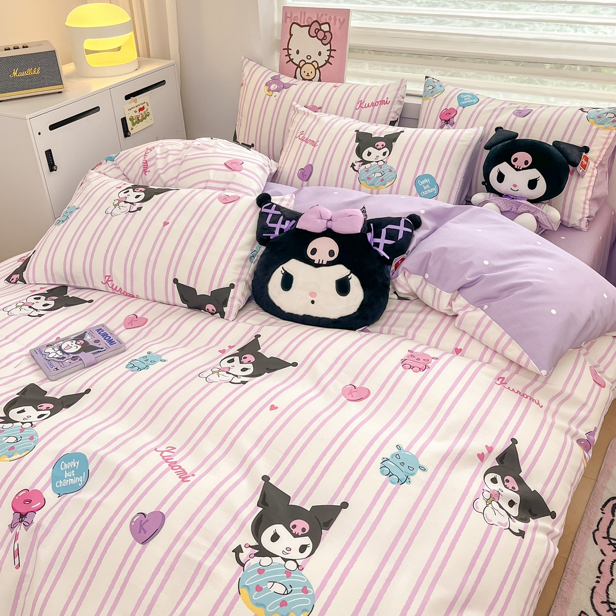 91家纺网 家纺一手货源 找家纺 暮思家居 2026新款正版授权三丽鸥全棉纯棉四件套系列-第一批 库洛米糖果