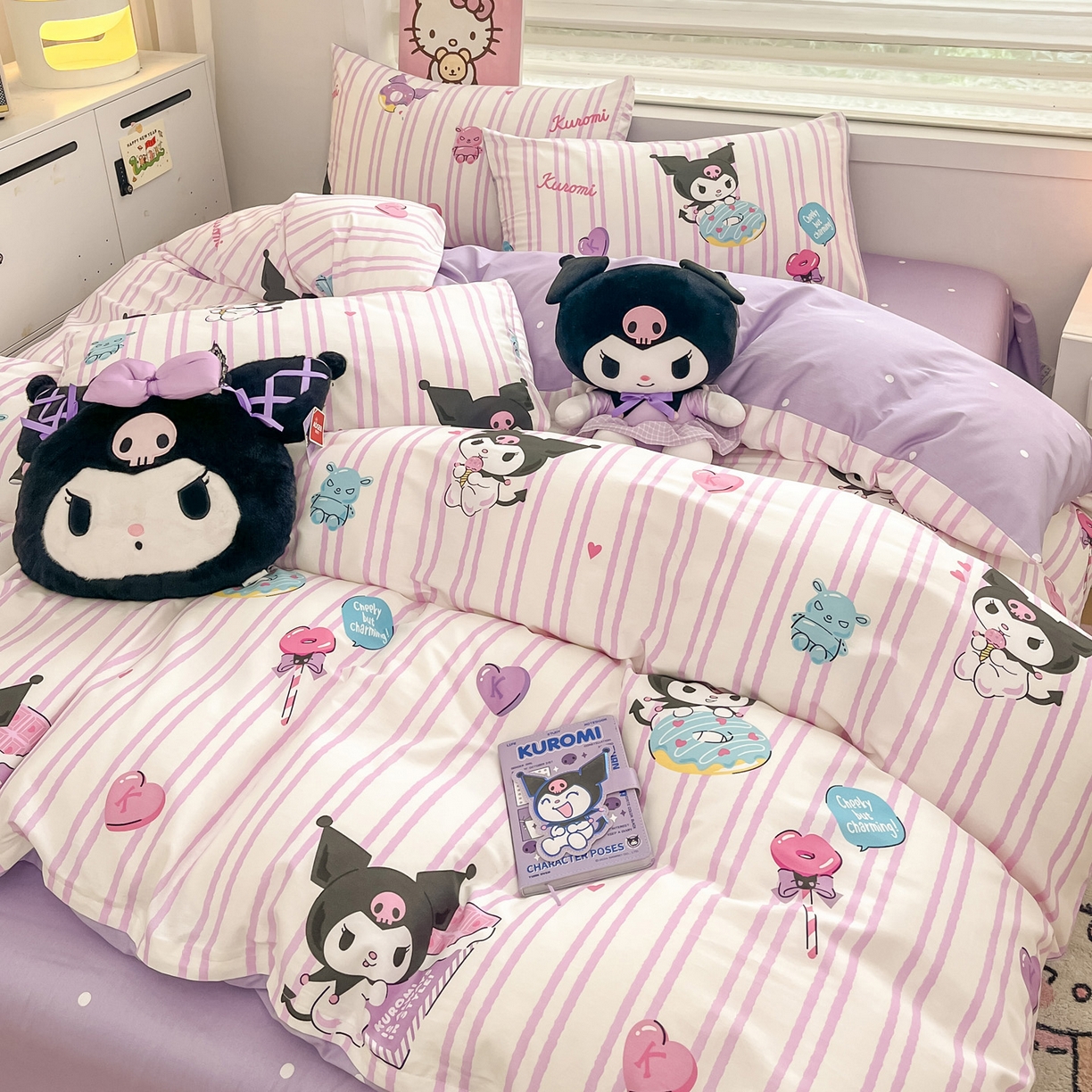 91家纺网 家纺一手货源 找家纺 暮思家居 2026新款正版授权三丽鸥全棉纯棉四件套系列-第一批 库洛米糖果