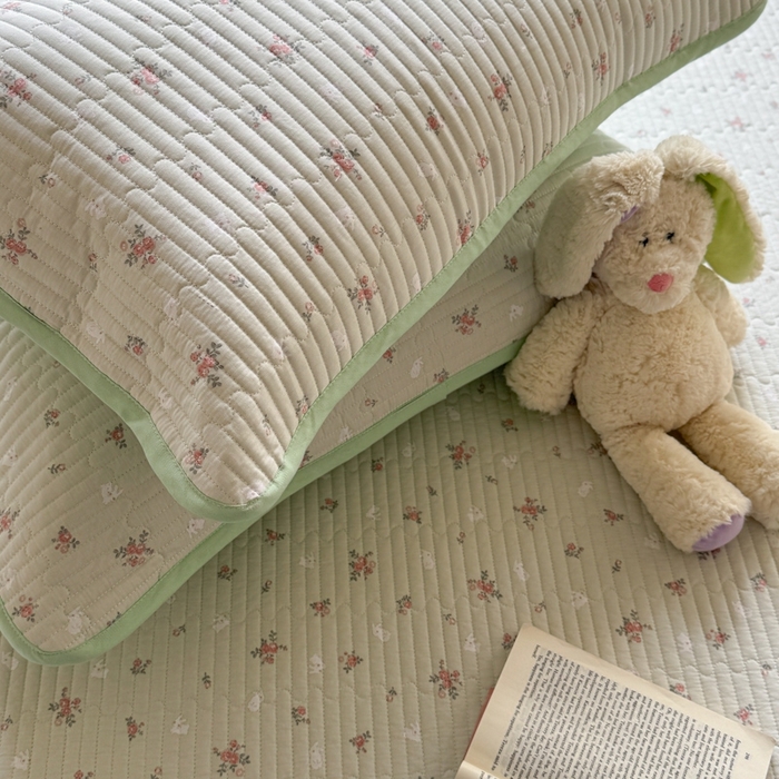 91家纺网 家纺一手货源 找家纺 茉夕家纺 2026新款春季双面纯棉印花单品床盖单件床盖 顽宠-绿