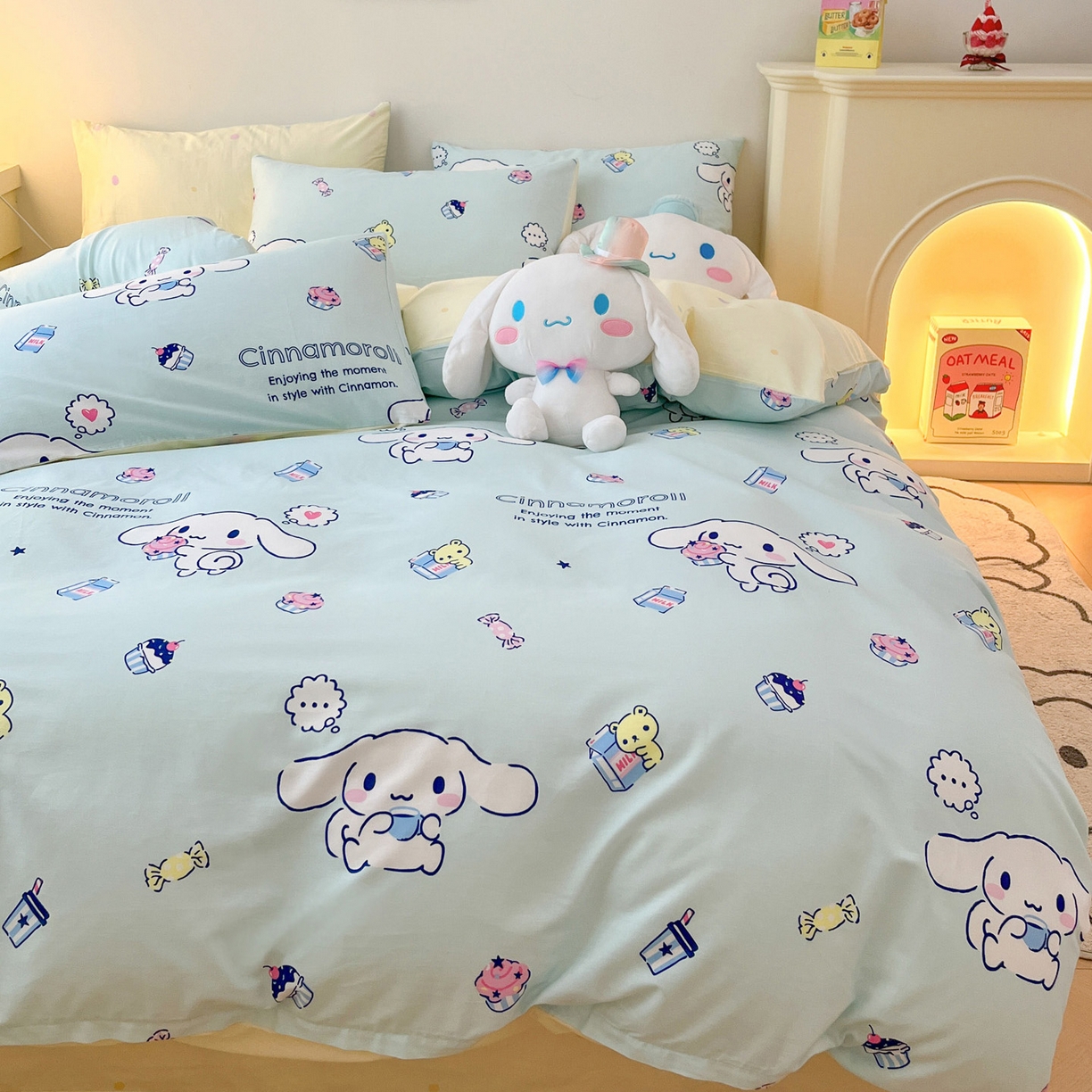 91家纺网 家纺一手货源 找家纺 暮思家居 2026新款正版授权三丽鸥全棉纯棉四件套系列-第一批 奶牛大耳狗