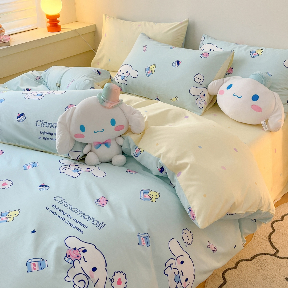 91家纺网 家纺一手货源 找家纺 暮思家居 2026新款正版授权三丽鸥全棉纯棉四件套系列-第一批 奶牛大耳狗