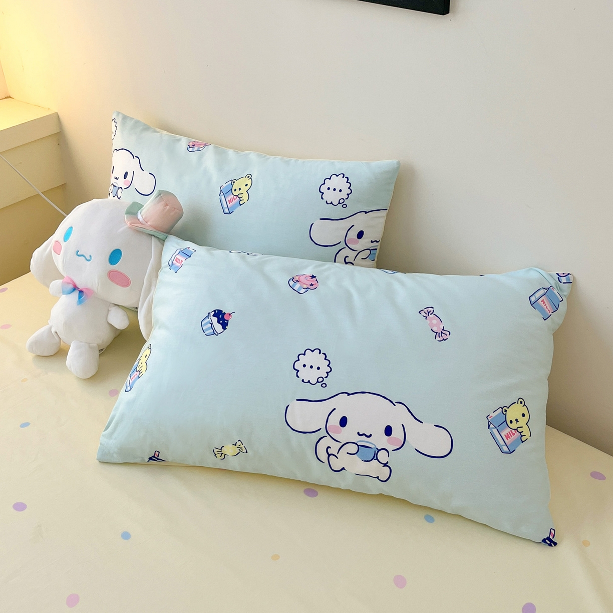 91家纺网 家纺一手货源 找家纺 暮思家居 2026新款正版授权三丽鸥全棉纯棉四件套系列-第一批 奶牛大耳狗