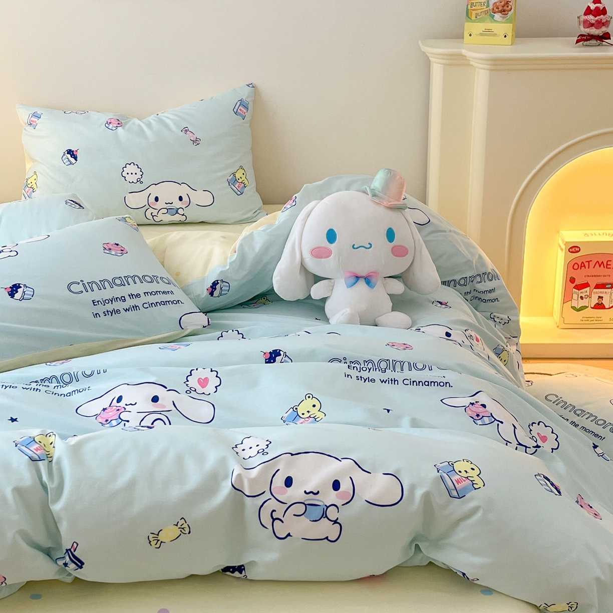 91家纺网 家纺一手货源 找家纺 暮思家居 2026新款正版授权三丽鸥全棉纯棉四件套系列-第一批 奶牛大耳狗