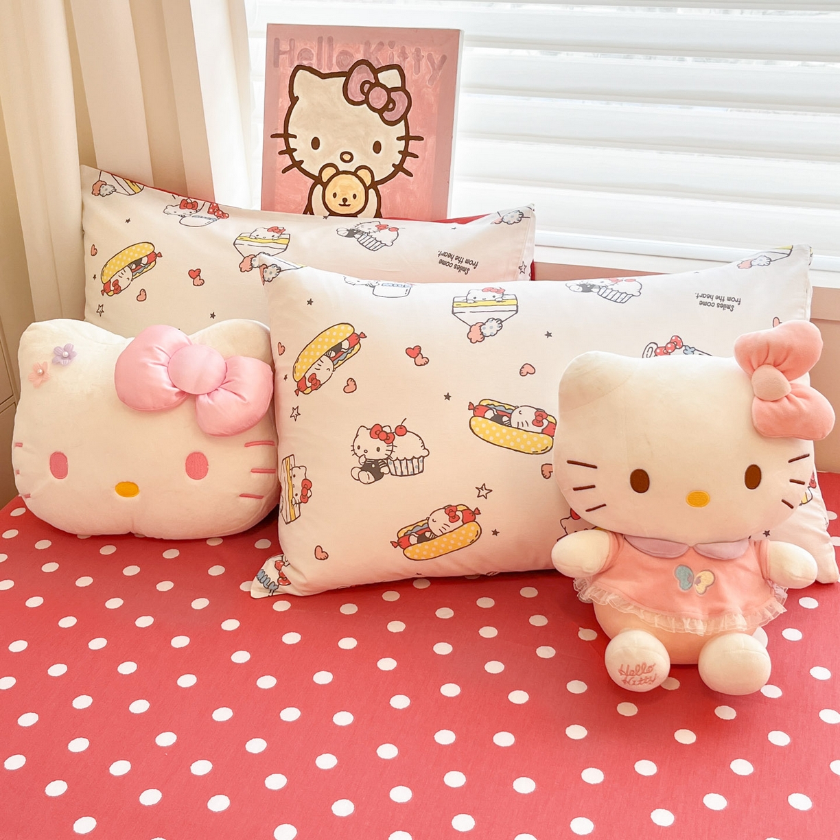 91家纺网 家纺一手货源 找家纺 暮思家居 2026新款正版授权三丽鸥全棉纯棉四件套系列-第一批 奶牛凯蒂