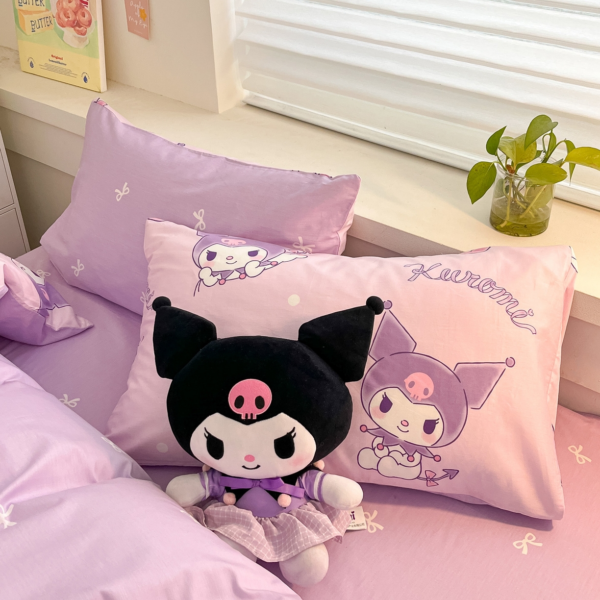 91家纺网 家纺一手货源 找家纺 暮思家居 2026新款正版授权三丽鸥全棉纯棉四件套系列-第一批 气球库洛米