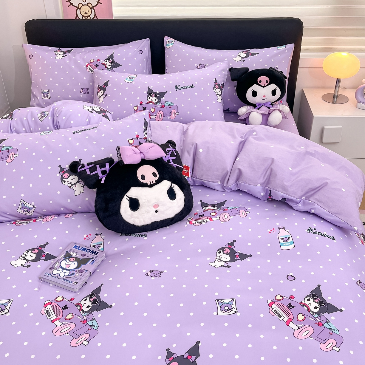 91家纺网 家纺一手货源 找家纺 暮思家居 2026新款正版授权三丽鸥全棉纯棉四件套系列-第一批 汽车库洛米