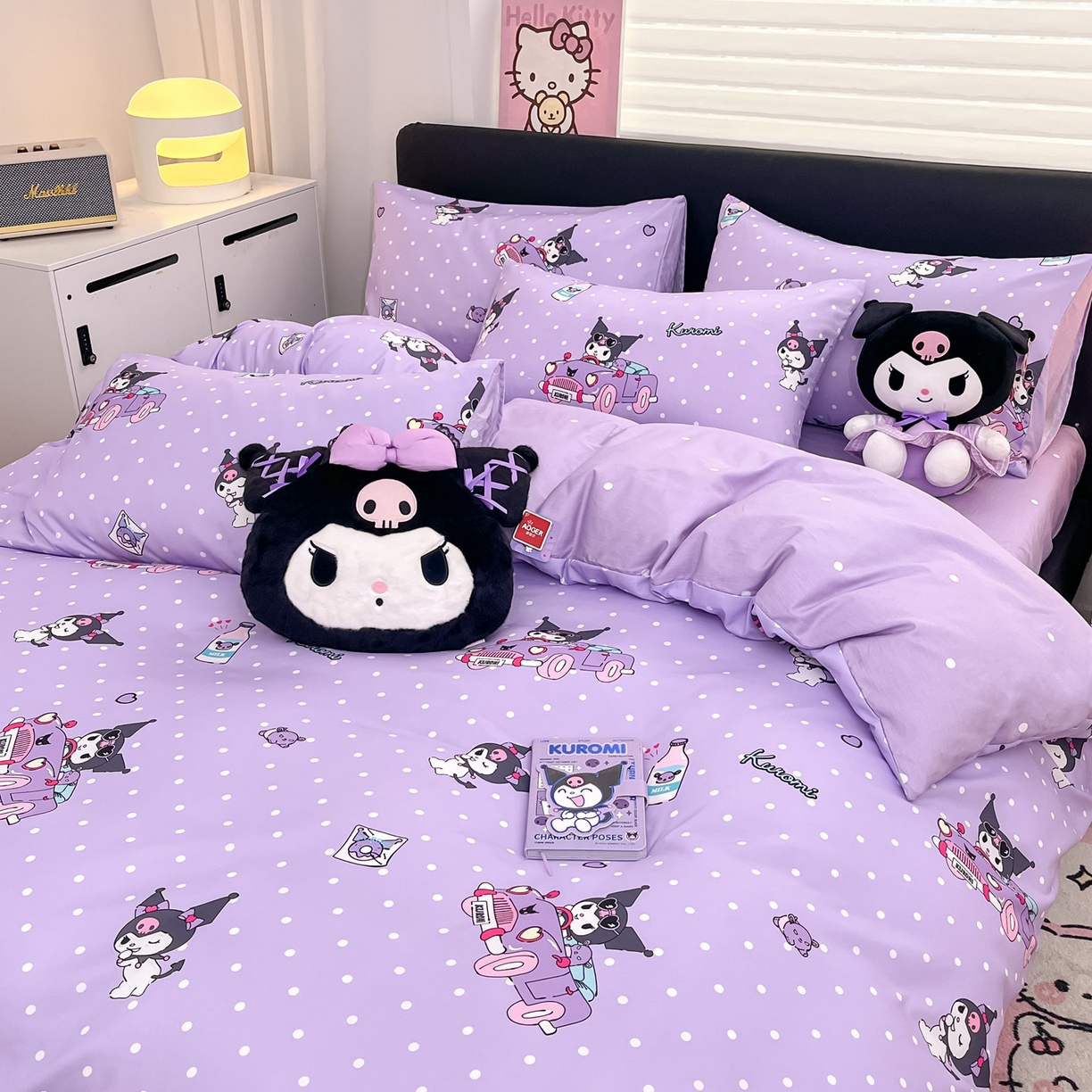 91家纺网 家纺一手货源 找家纺 暮思家居 2026新款正版授权三丽鸥全棉纯棉四件套系列-第一批 汽车库洛米