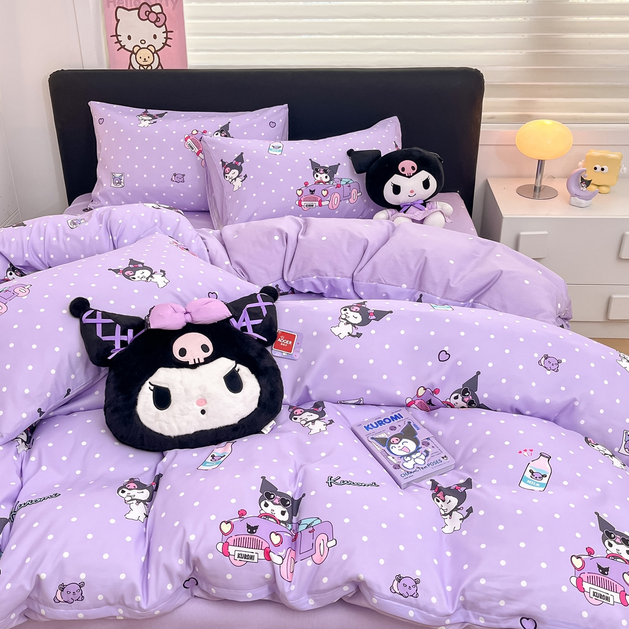 91家纺网 家纺一手货源 找家纺 暮思家居 2026新款正版授权三丽鸥全棉纯棉四件套系列-第一批 汽车库洛米