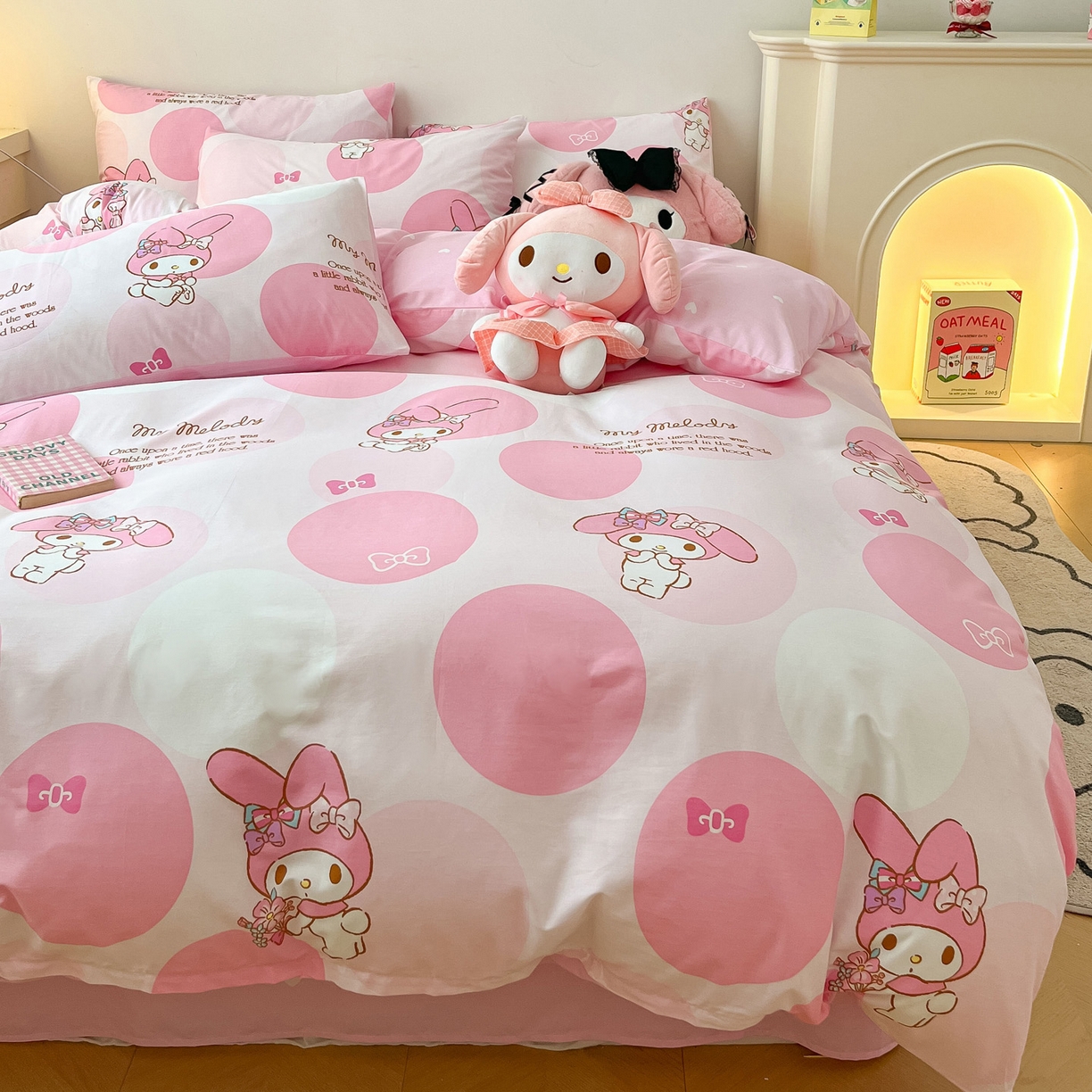 91家纺网 家纺一手货源 找家纺 暮思家居 2026新款正版授权三丽鸥全棉纯棉四件套系列-第一批 圈圈美乐蒂