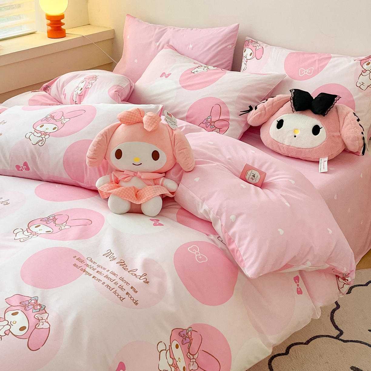 91家纺网 家纺一手货源 找家纺 暮思家居 2026新款正版授权三丽鸥全棉纯棉四件套系列-第一批 圈圈美乐蒂