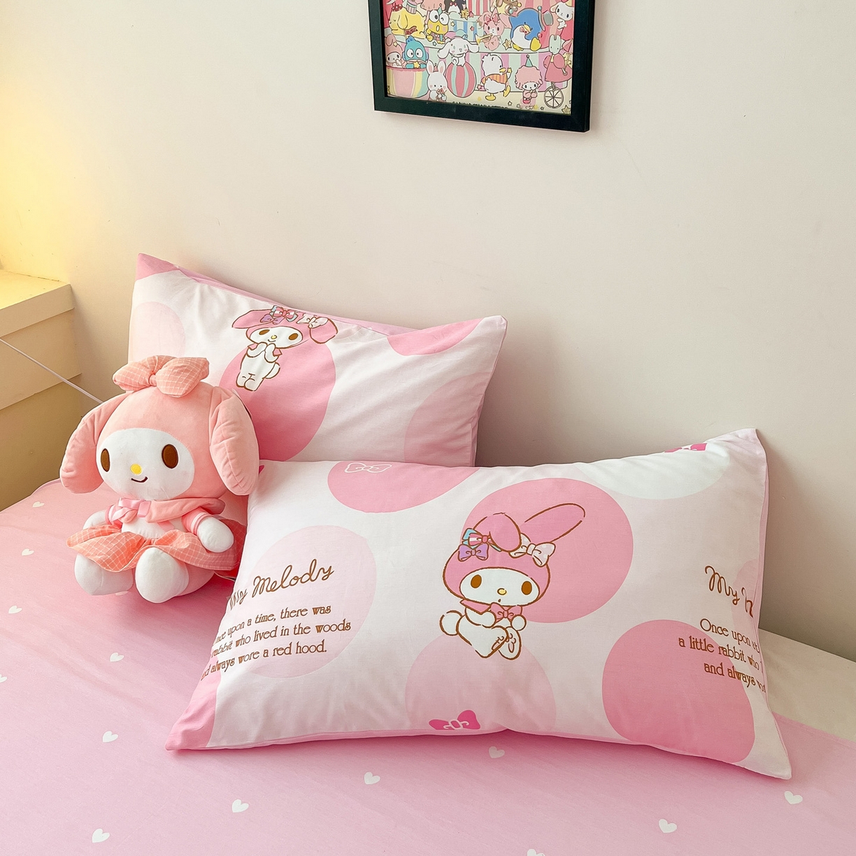 91家纺网 家纺一手货源 找家纺 暮思家居 2026新款正版授权三丽鸥全棉纯棉四件套系列-第一批 圈圈美乐蒂