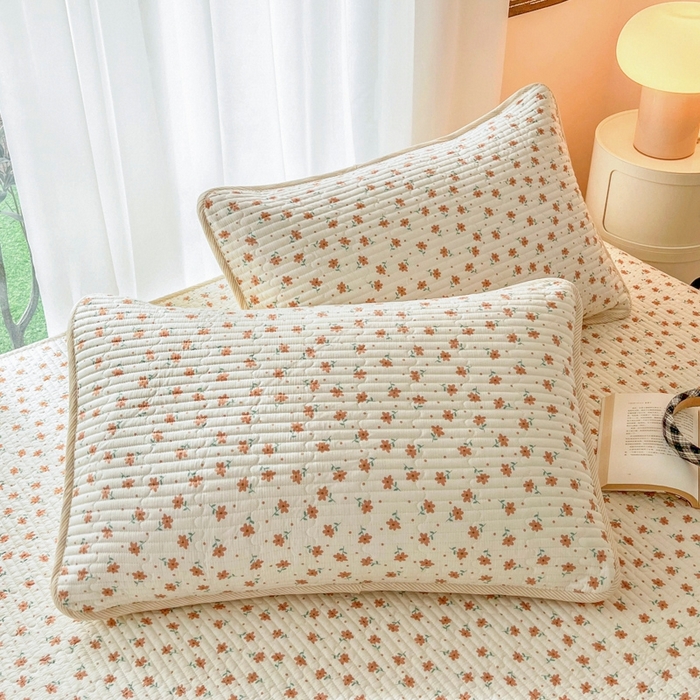 91家纺网 家纺一手货源 找家纺 茉夕家纺 2026新款春季双面纯棉印花单品床盖单件床盖 小花飘飘