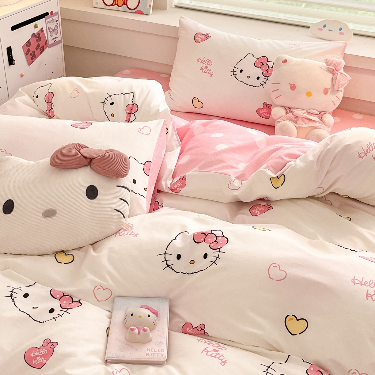 91家纺网 家纺一手货源 找家纺 暮思家居 2026新款正版授权三丽鸥全棉纯棉四件套系列-第一批 少女凯蒂