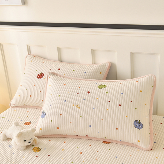 91家纺网 家纺一手货源 找家纺 悠米悠家 2026新款卡通棉拼绒夹棉床盖单品床盖床盖单件 甜趣南瓜