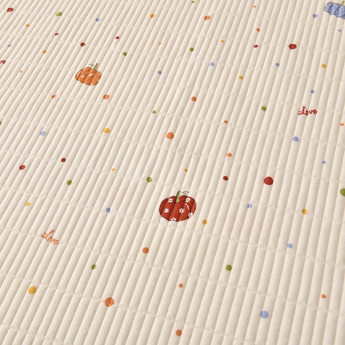 91家纺网 家纺一手货源 找家纺 悠米悠家 2026新款卡通棉拼绒夹棉床盖单品床盖床盖单件 甜趣南瓜