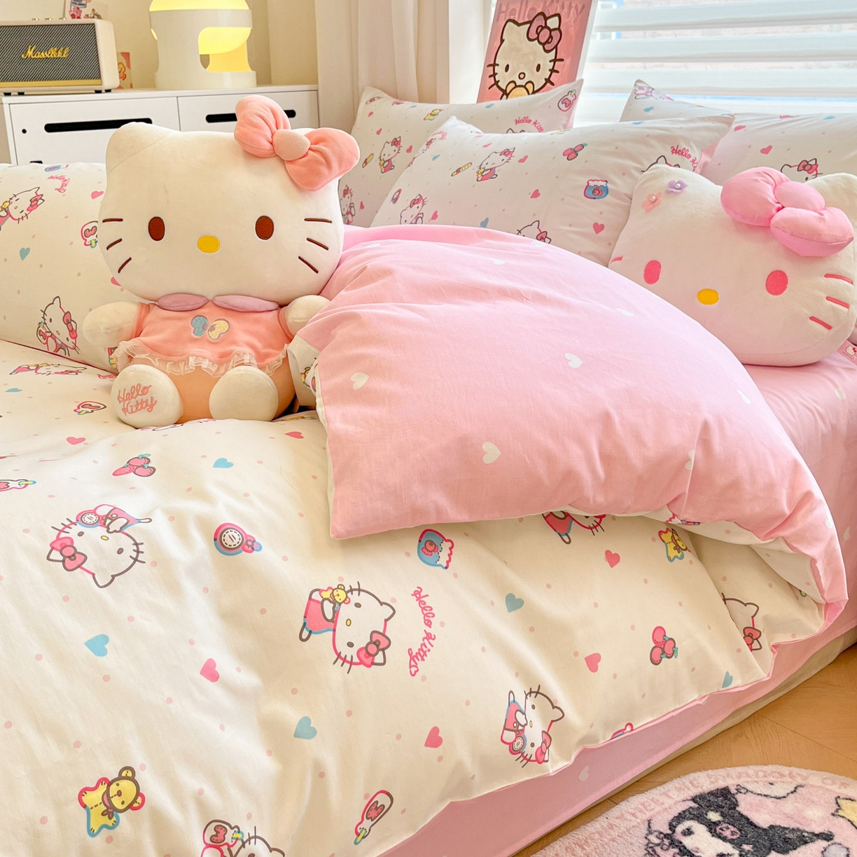 91家纺网 家纺一手货源 找家纺 暮思家居 2026新款正版授权三丽鸥全棉纯棉四件套系列-第一批 甜甜凯蒂