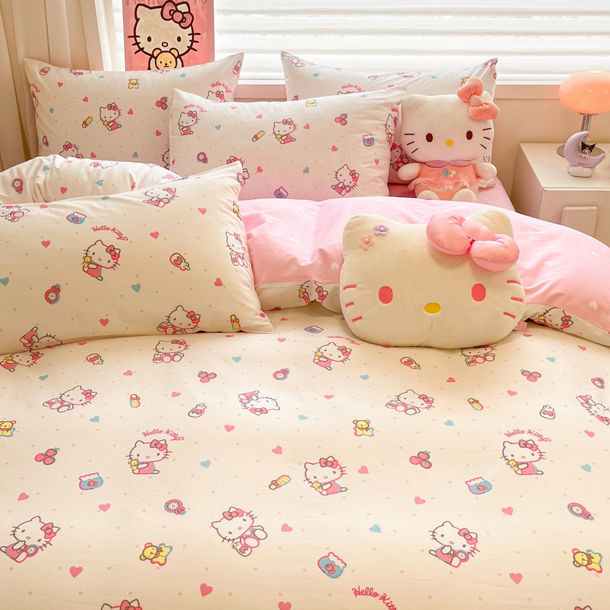 91家纺网 家纺一手货源 找家纺 暮思家居 2026新款正版授权三丽鸥全棉纯棉四件套系列-第一批 甜甜凯蒂