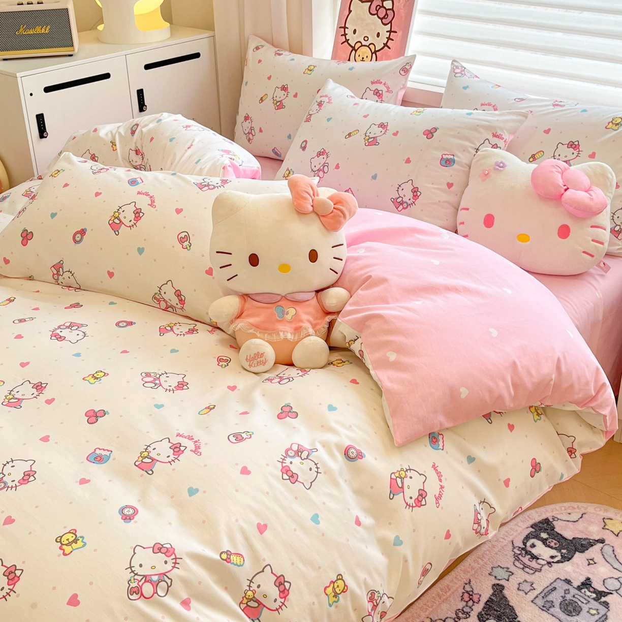 91家纺网 家纺一手货源 找家纺 暮思家居 2026新款正版授权三丽鸥全棉纯棉四件套系列-第一批 甜甜凯蒂