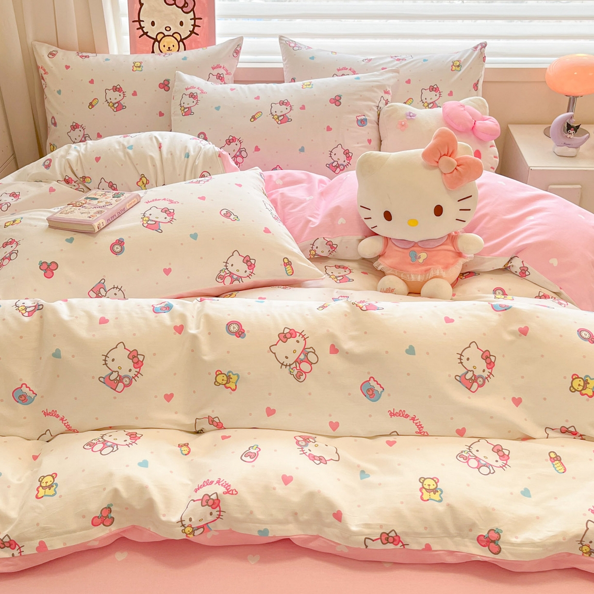 91家纺网 家纺一手货源 找家纺 暮思家居 2026新款正版授权三丽鸥全棉纯棉四件套系列-第一批 甜甜凯蒂