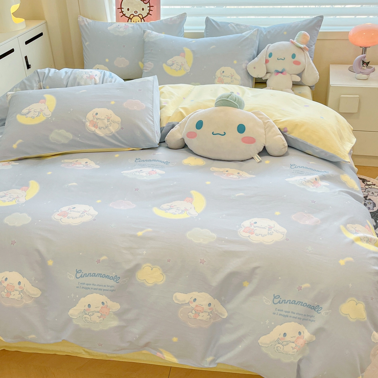 91家纺网 家纺一手货源 找家纺 暮思家居 2026新款正版授权三丽鸥全棉纯棉四件套系列-第一批 晚安大耳狗