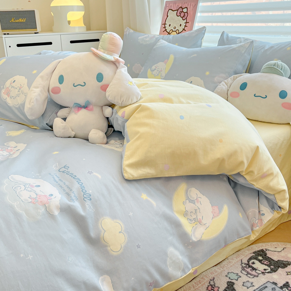 91家纺网 家纺一手货源 找家纺 暮思家居 2026新款正版授权三丽鸥全棉纯棉四件套系列-第一批 晚安大耳狗