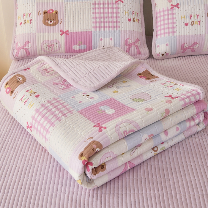 91家纺网 家纺一手货源 找家纺 悠米悠家 2026新款卡通棉拼绒夹棉床盖单品床盖床盖单件 趣味乐园