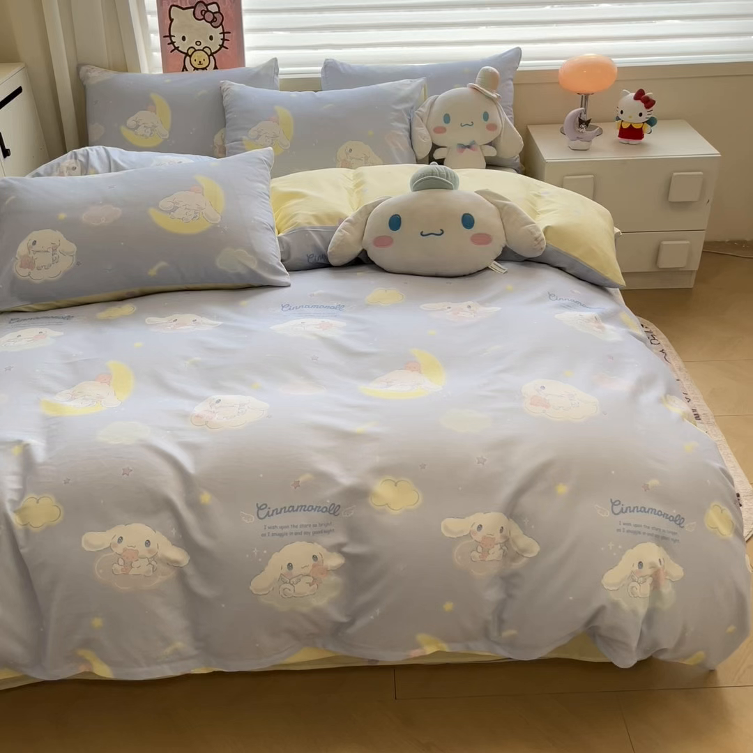 91家纺网 家纺一手货源 找家纺 暮思家居 2026新款正版授权三丽鸥全棉纯棉四件套系列-第一批 晚安大耳狗