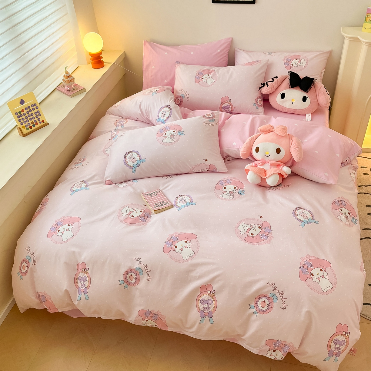 91家纺网 家纺一手货源 找家纺 暮思家居 2026新款正版授权三丽鸥全棉纯棉四件套系列-第一批 小兔美乐蒂