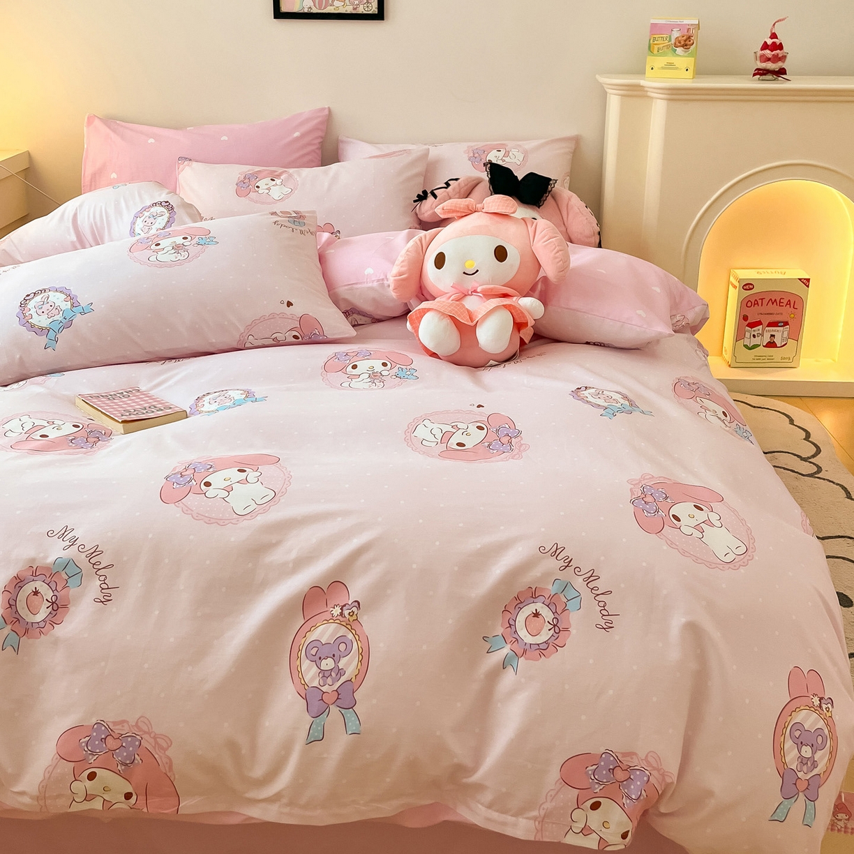 91家纺网 家纺一手货源 找家纺 暮思家居 2026新款正版授权三丽鸥全棉纯棉四件套系列-第一批 小兔美乐蒂