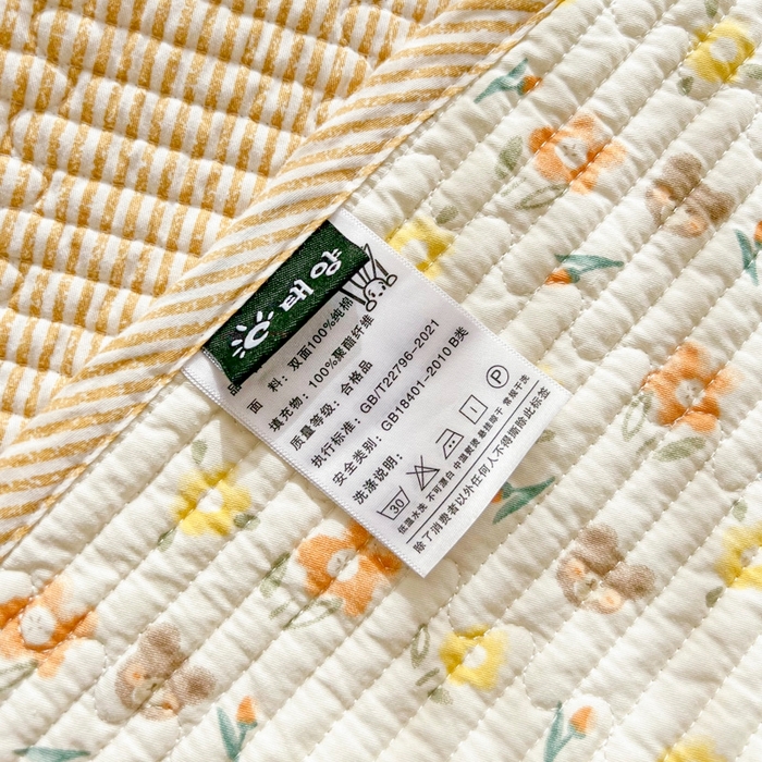 91家纺网 家纺一手货源 找家纺 茉夕家纺 2026新款春季双面纯棉印花单品床盖单件床盖 小花熊