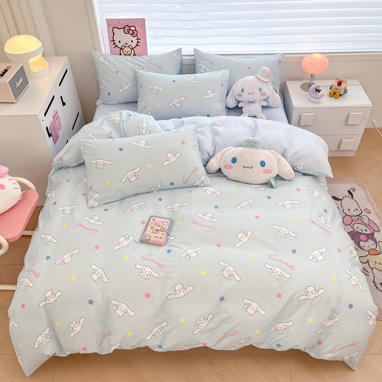 91家纺网 家纺一手货源 找家纺 暮思家居 2026新款正版授权三丽鸥全棉纯棉四件套系列-第一批 星星玉桂狗