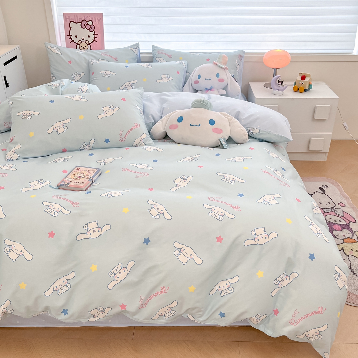 91家纺网 家纺一手货源 找家纺 暮思家居 2026新款正版授权三丽鸥全棉纯棉四件套系列-第一批 星星玉桂狗