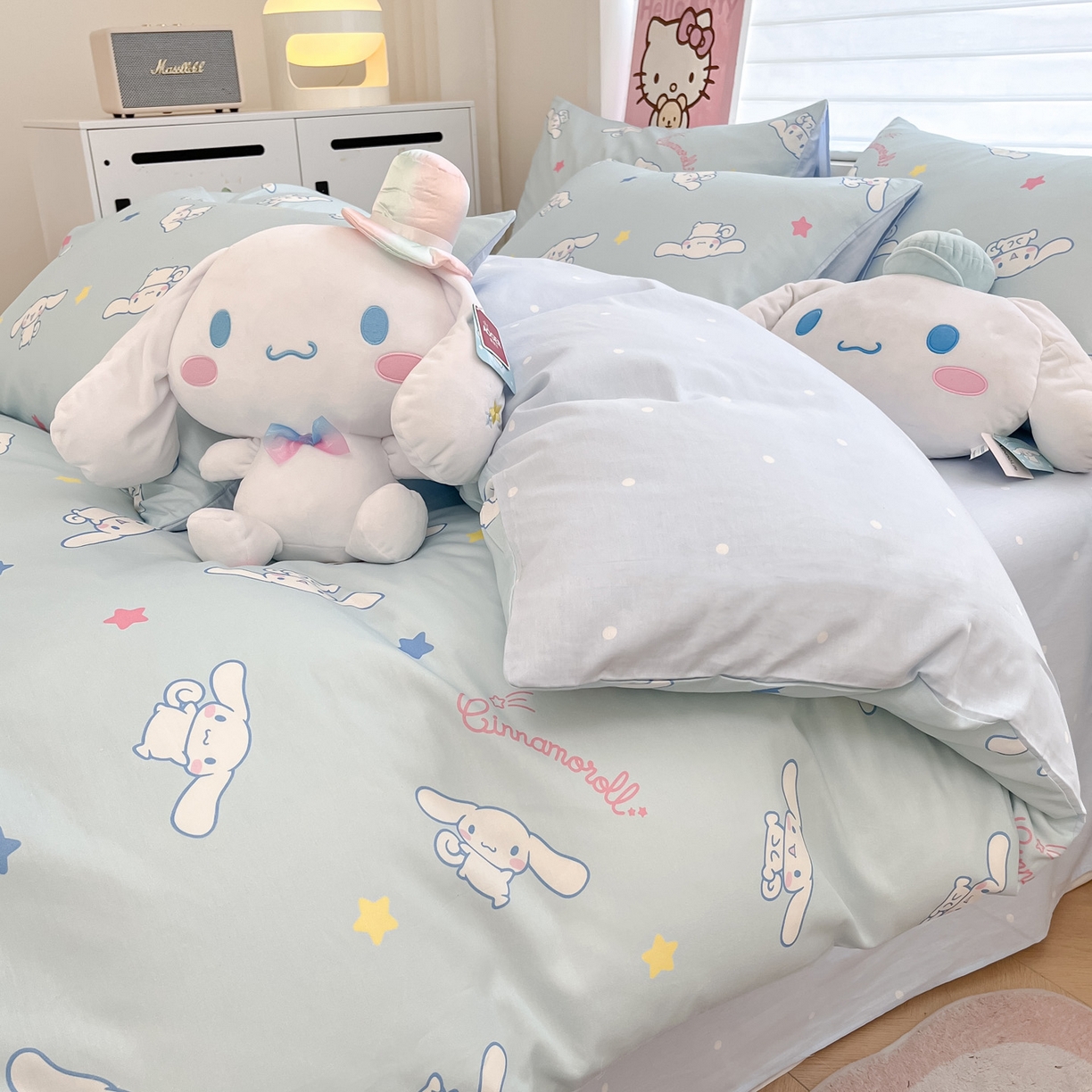 91家纺网 家纺一手货源 找家纺 暮思家居 2026新款正版授权三丽鸥全棉纯棉四件套系列-第一批 星星玉桂狗