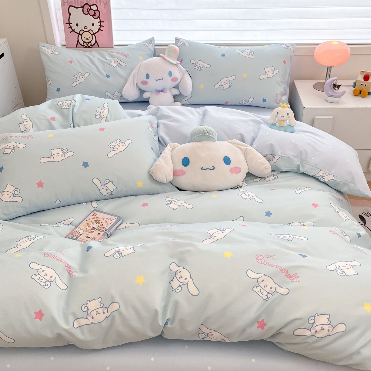 91家纺网 家纺一手货源 找家纺 暮思家居 2026新款正版授权三丽鸥全棉纯棉四件套系列-第一批 星星玉桂狗