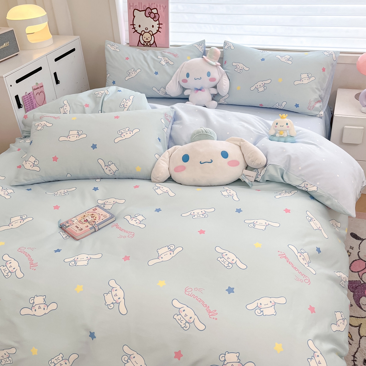 91家纺网 家纺一手货源 找家纺 暮思家居 2026新款正版授权三丽鸥全棉纯棉四件套系列-第一批 星星玉桂狗