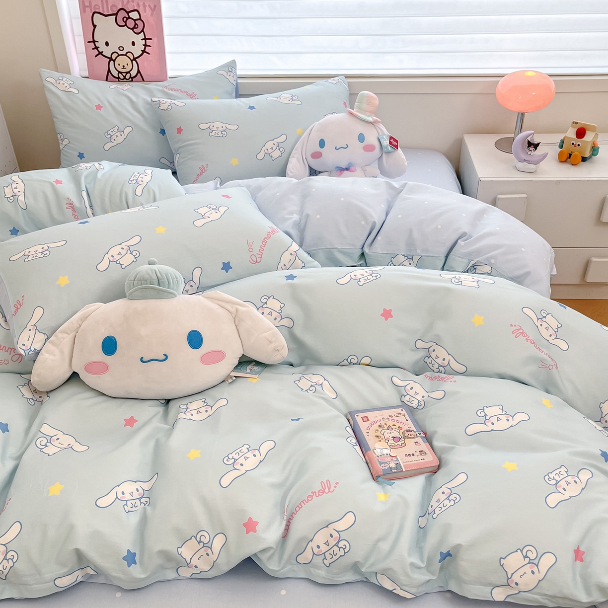 91家纺网 家纺一手货源 找家纺 暮思家居 2026新款正版授权三丽鸥全棉纯棉四件套系列-第一批 星星玉桂狗