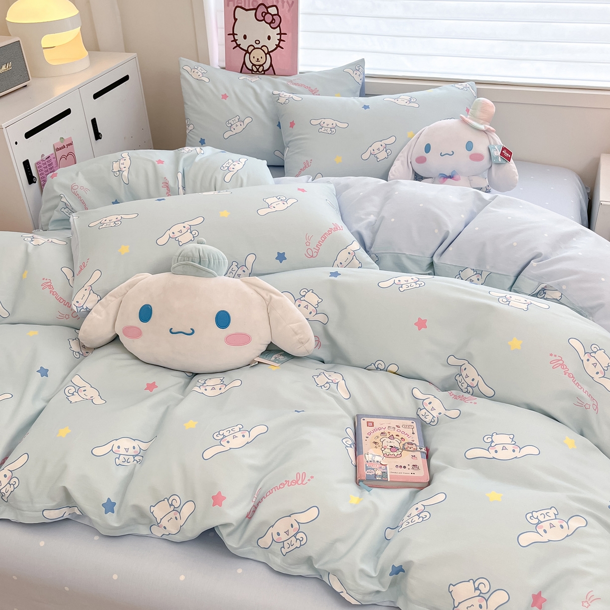 91家纺网 家纺一手货源 找家纺 暮思家居 2026新款正版授权三丽鸥全棉纯棉四件套系列-第一批 星星玉桂狗