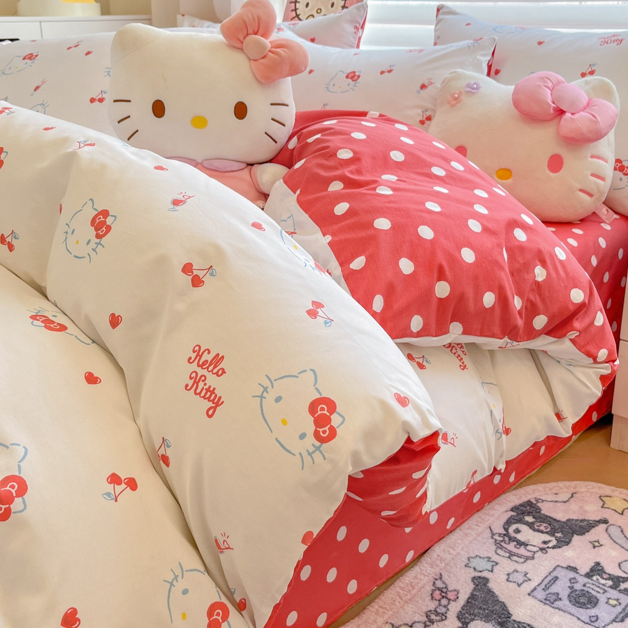 暮思家居 2026新款正版授权三丽鸥全棉纯棉四件套系列-第一批 樱桃凯蒂